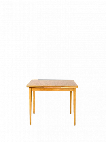 Tavolo allungabile in betulla con piano in formica, anni '60