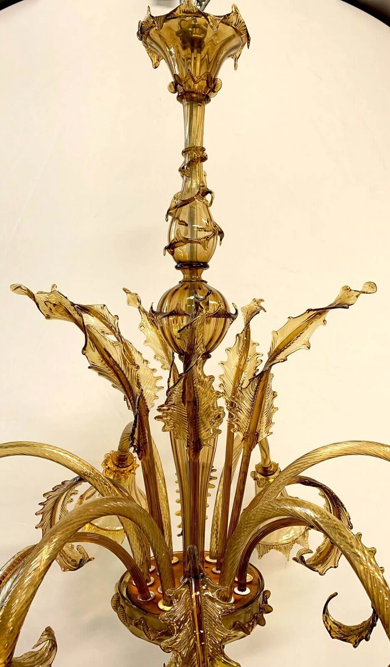 Amber Murano glass chandelier attributed to AVEM, 1930s 1