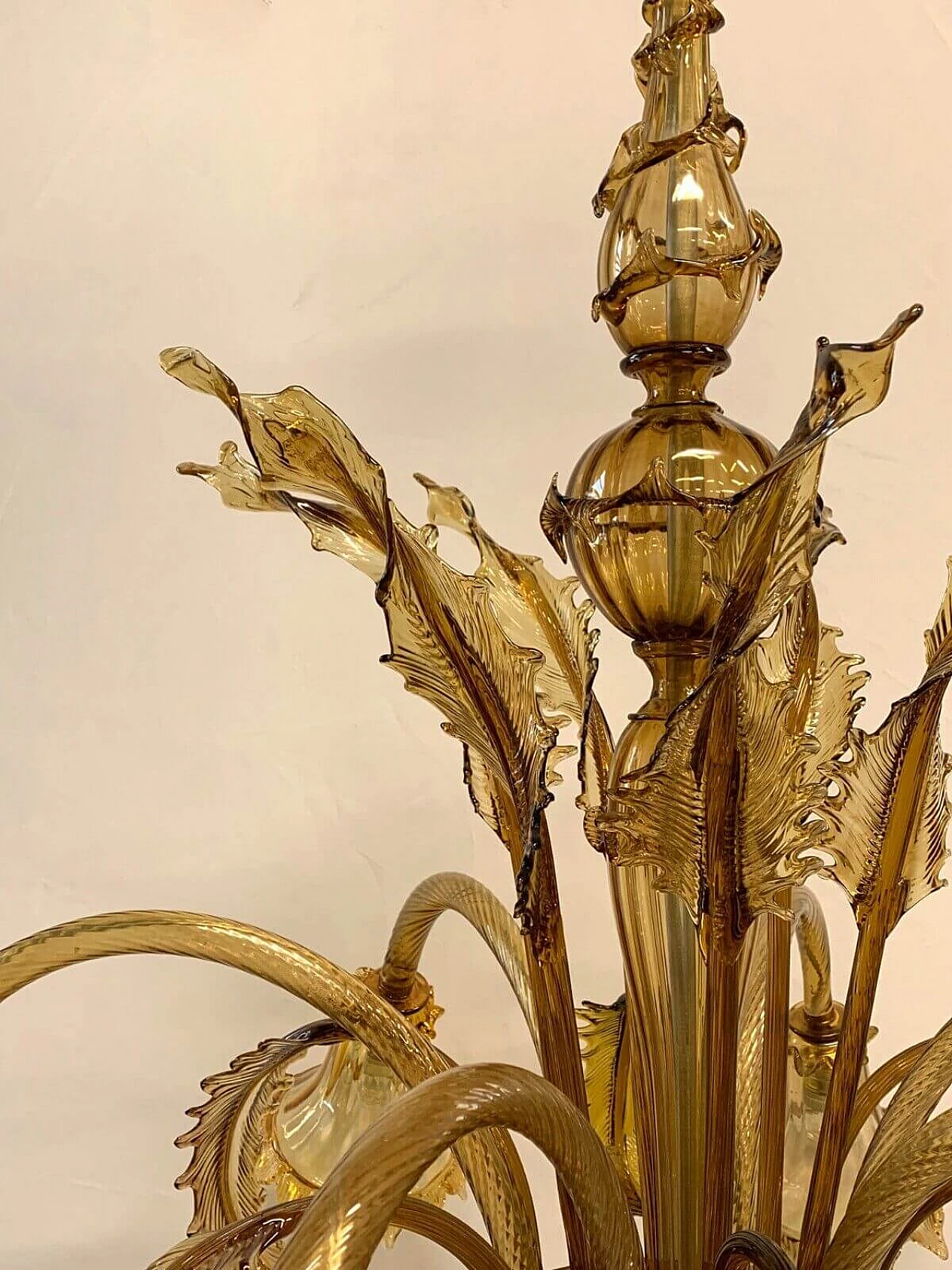 Amber Murano glass chandelier attributed to AVEM, 1930s 2