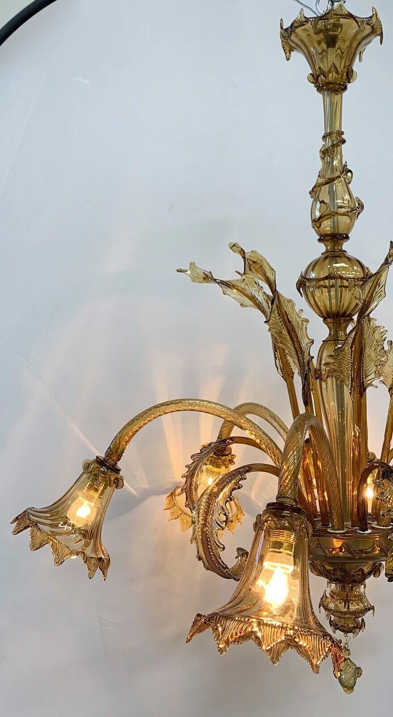 Amber Murano glass chandelier attributed to AVEM, 1930s 5