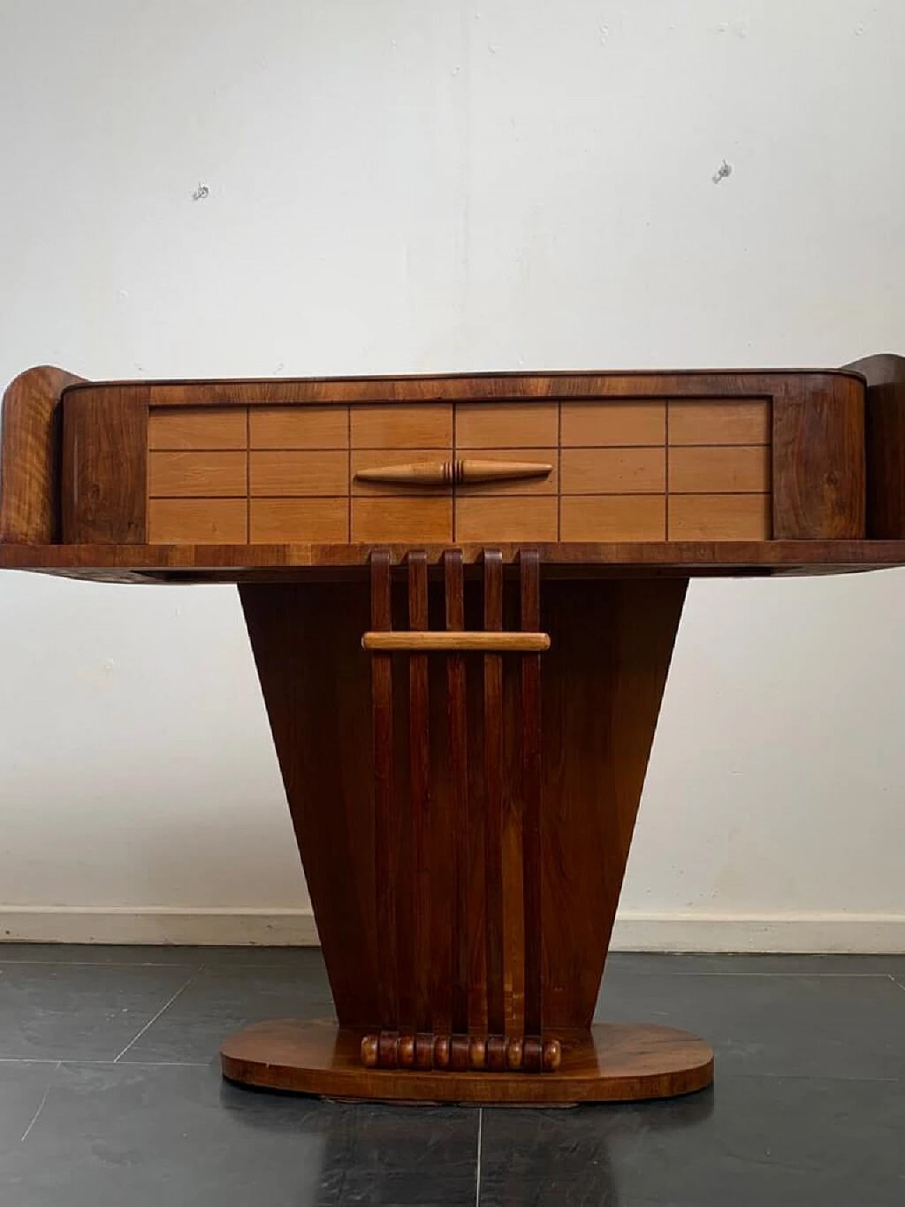 Art Deco maple, walnut and rosewood console, 1930s 1