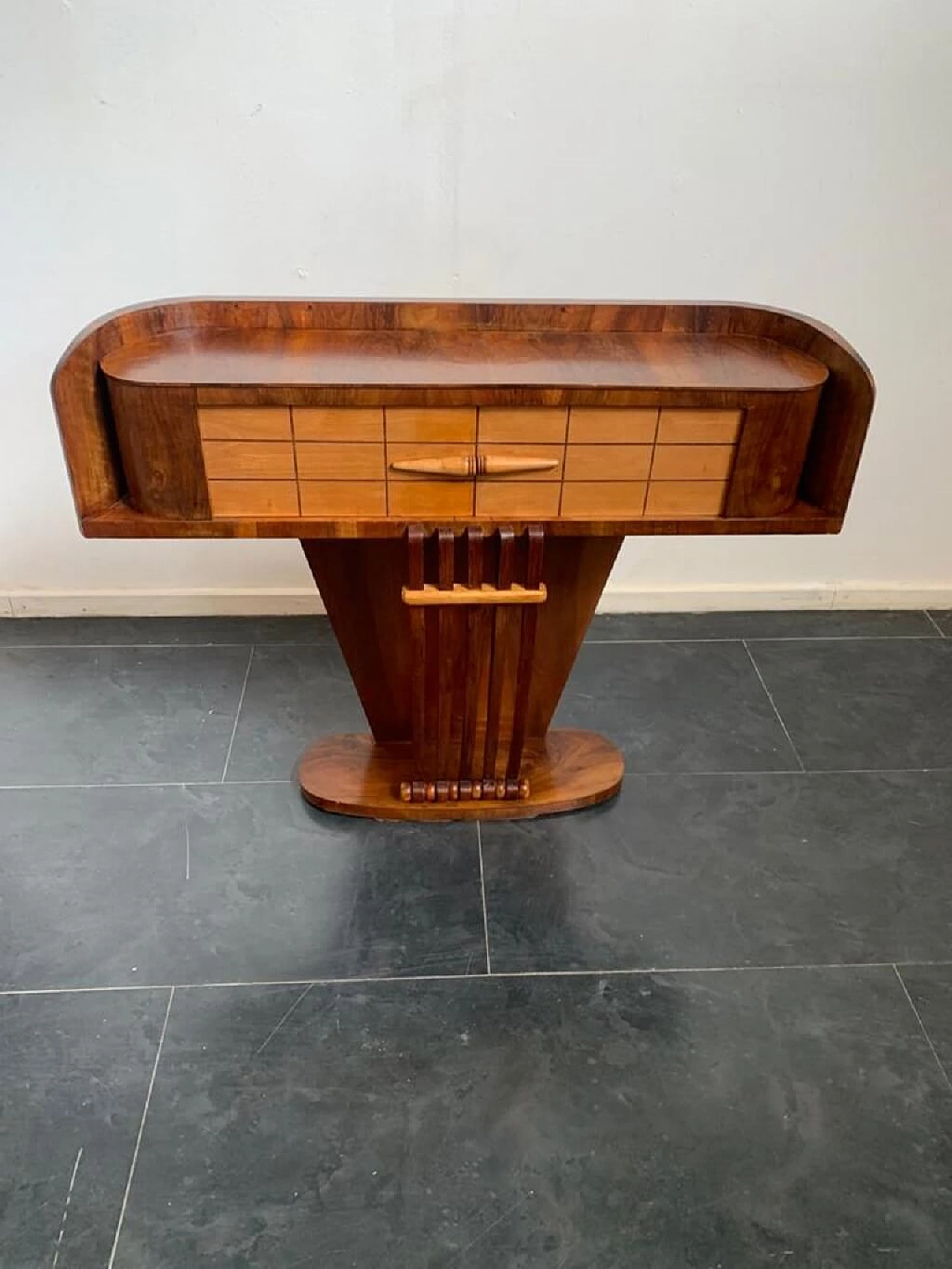 Art Deco maple, walnut and rosewood console, 1930s 3