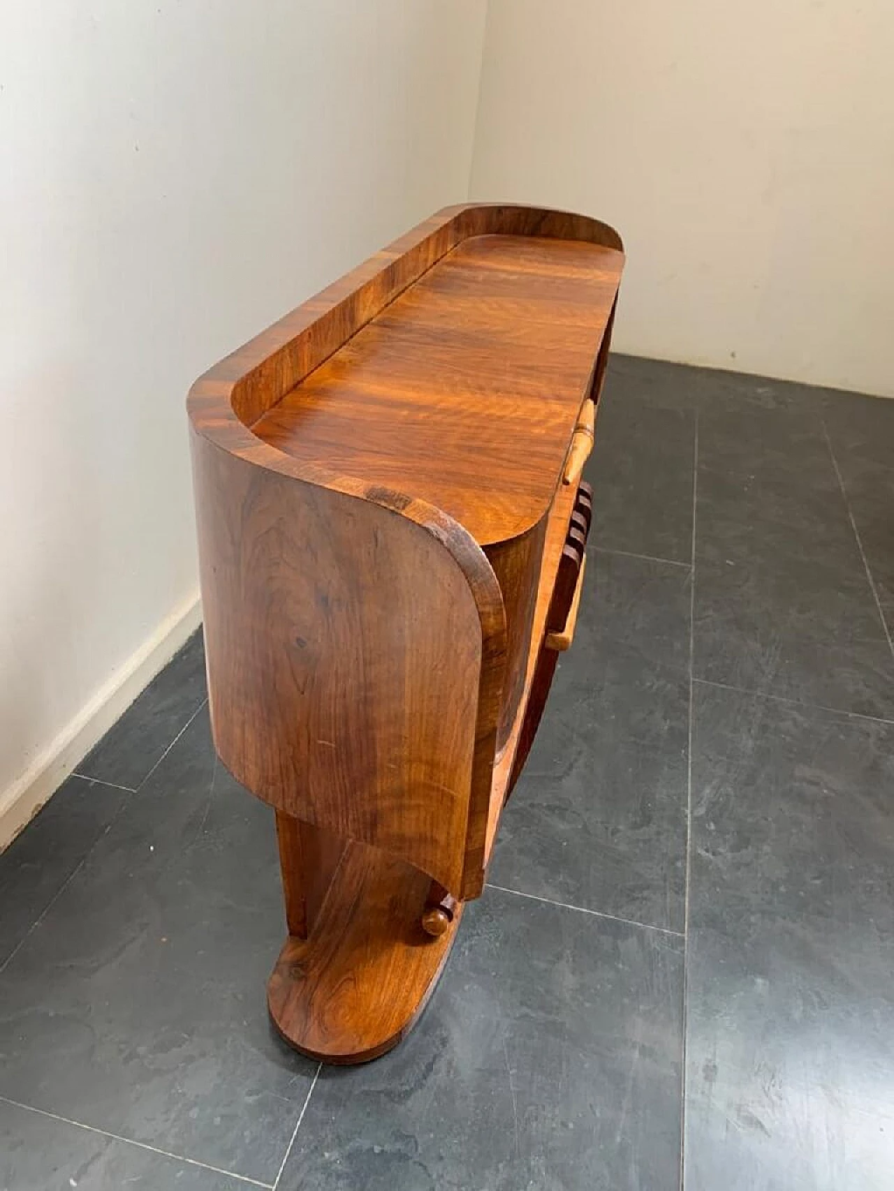 Art Deco maple, walnut and rosewood console, 1930s 5