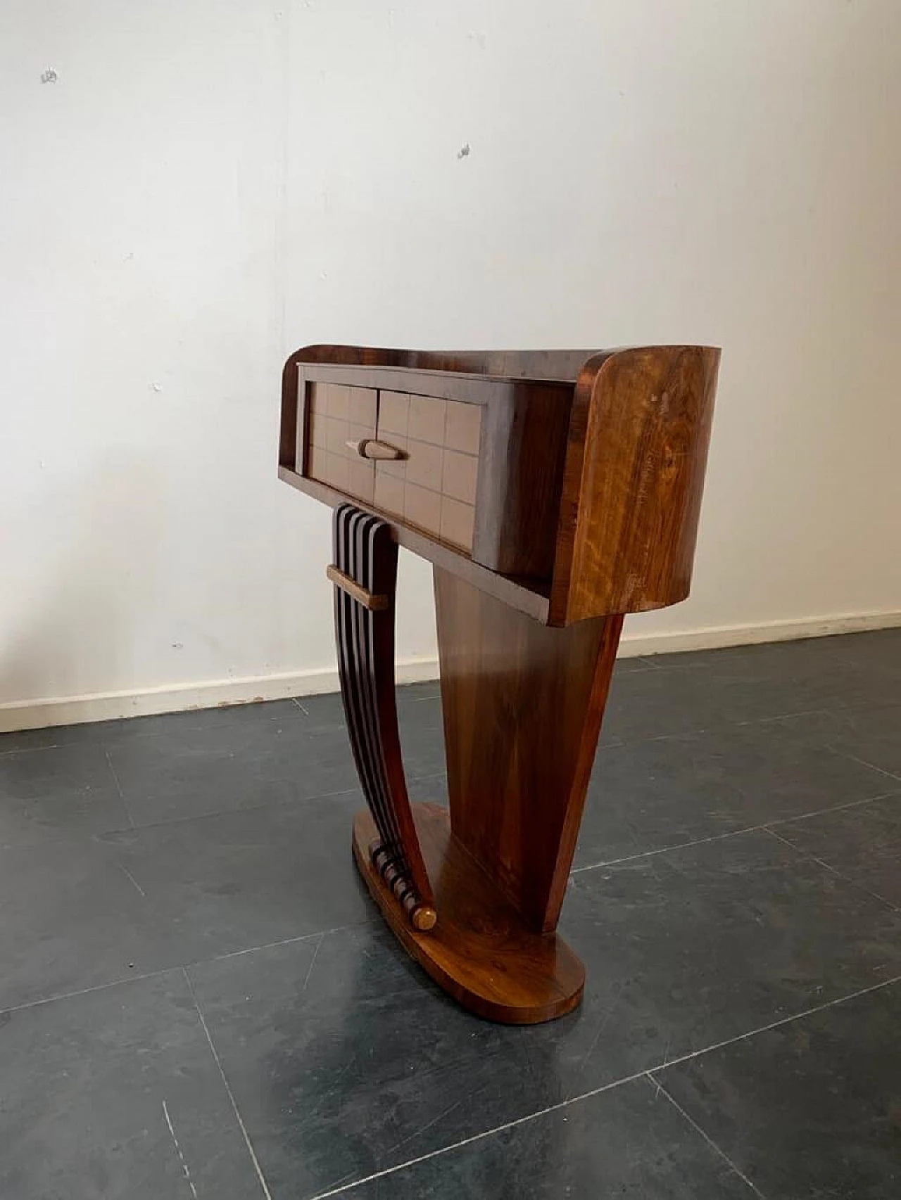 Art Deco maple, walnut and rosewood console, 1930s 6