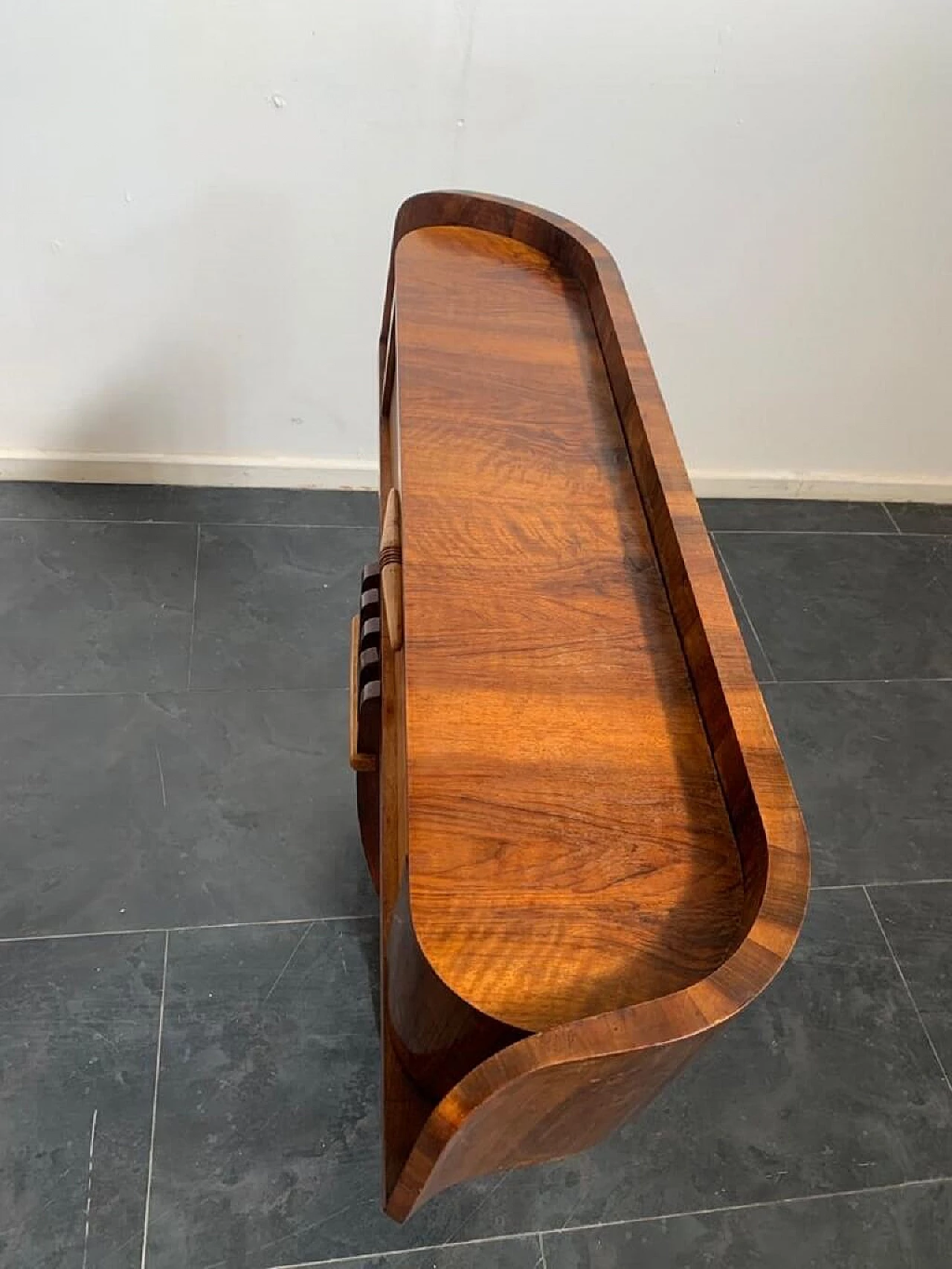 Art Deco maple, walnut and rosewood console, 1930s 10