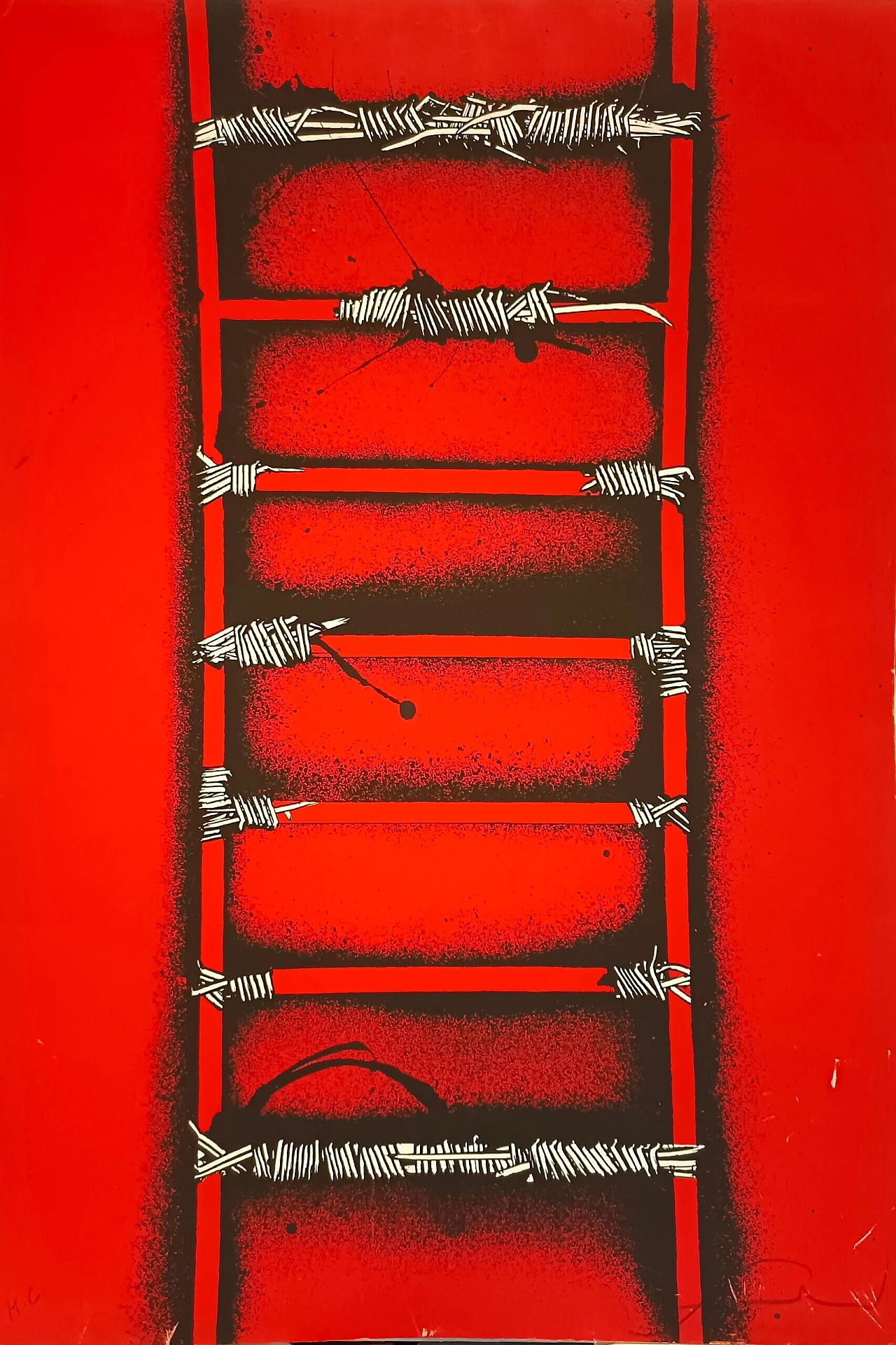 Emilio Scanavino, Trama e scale, litografia a colori 1