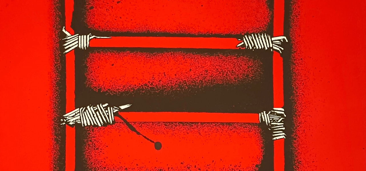 Emilio Scanavino, Trama e scale, litografia a colori 2