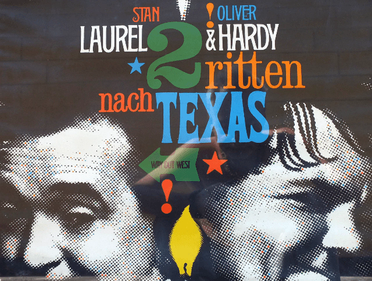 Manifesto cinematografico di Laurel & Hardy - Zwei ritten nach Texas, anni '60 1