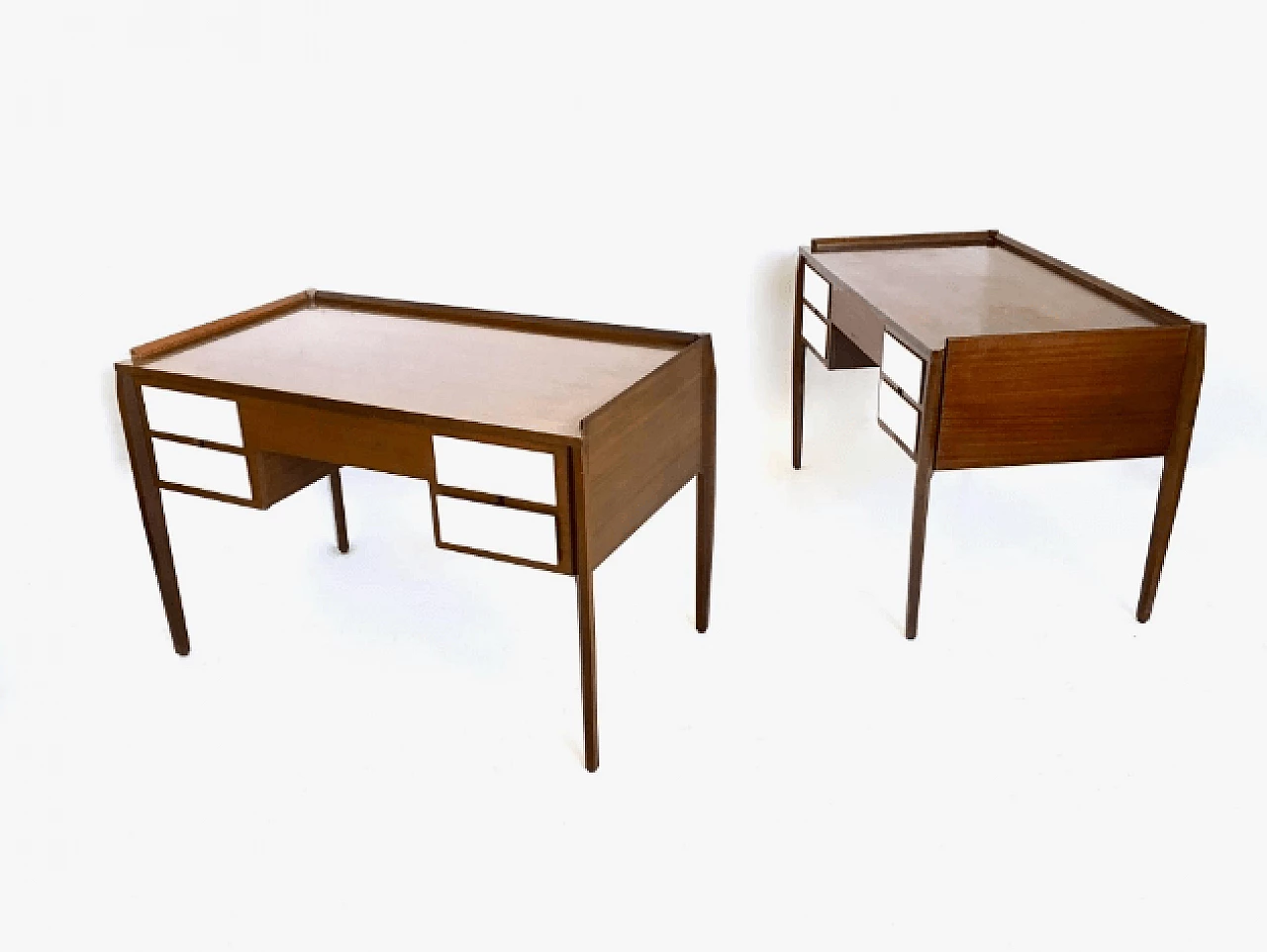 Pair of ebonized beech and formica desks in the style of Gio Ponti, 1960s 2
