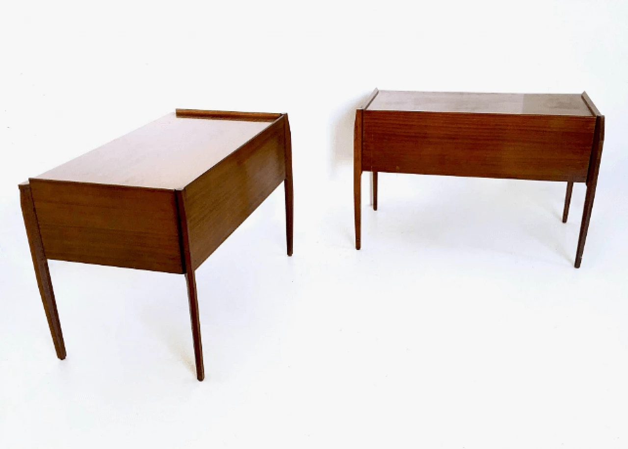 Pair of ebonized beech and formica desks in the style of Gio Ponti, 1960s 3