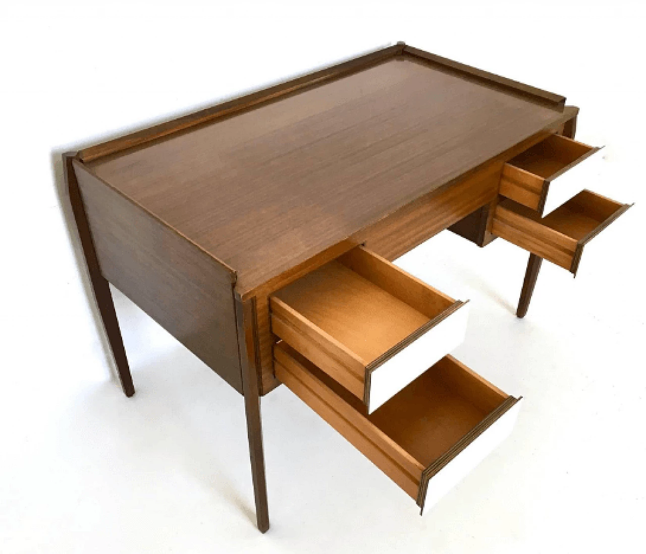 Pair of ebonized beech and formica desks in the style of Gio Ponti, 1960s 10