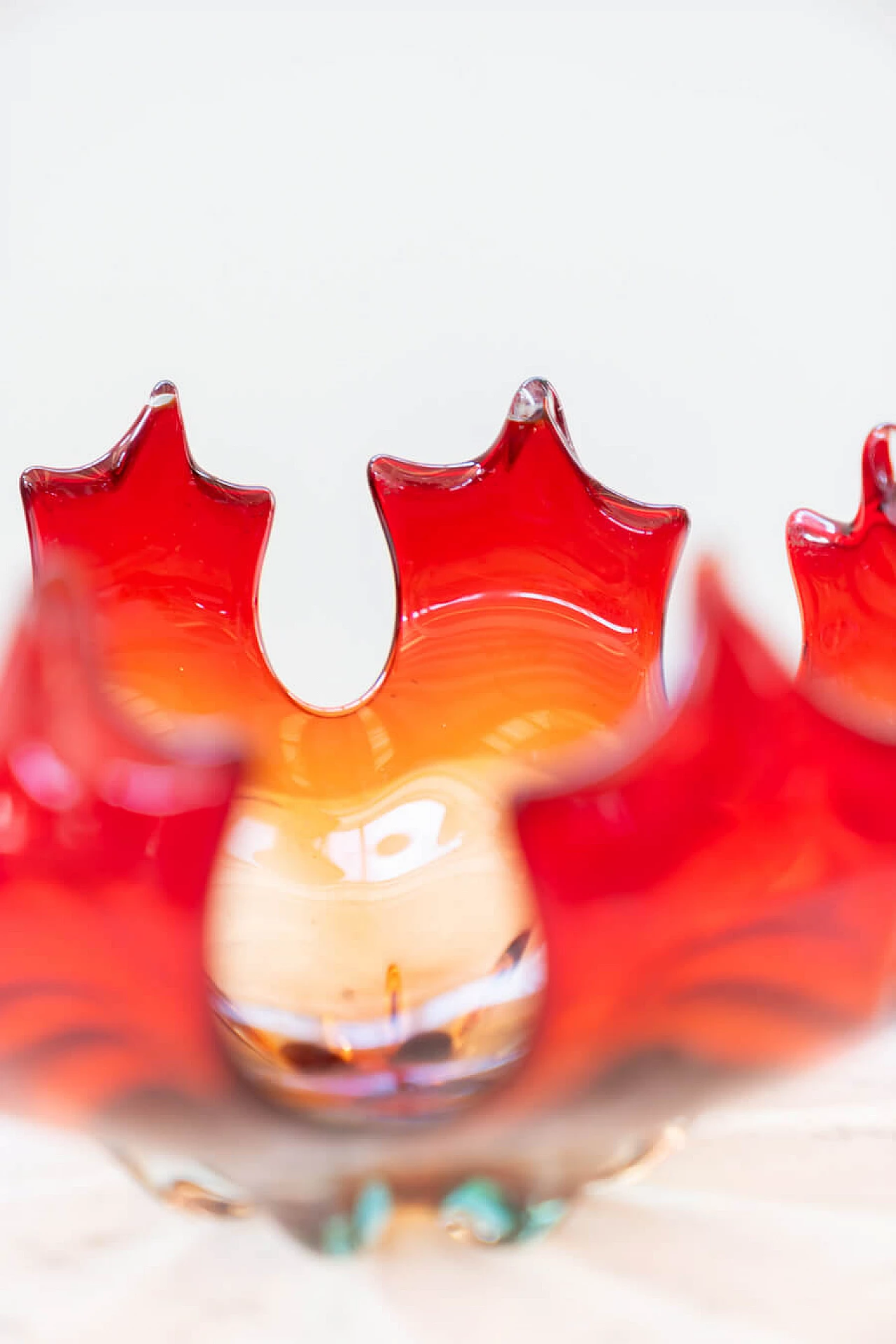 Red coloured glass centrepiece, 1950s 2