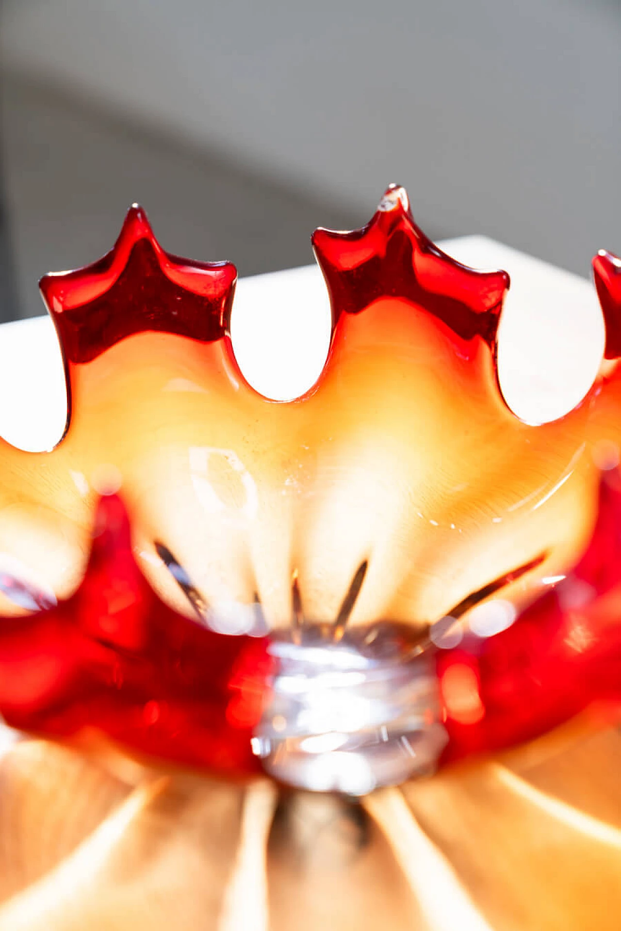 Red coloured glass centrepiece, 1950s 9
