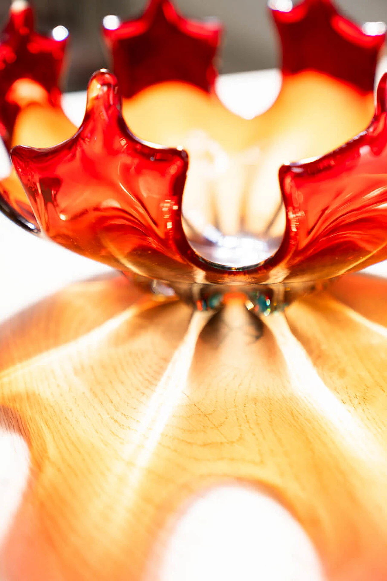 Red coloured glass centrepiece, 1950s 10