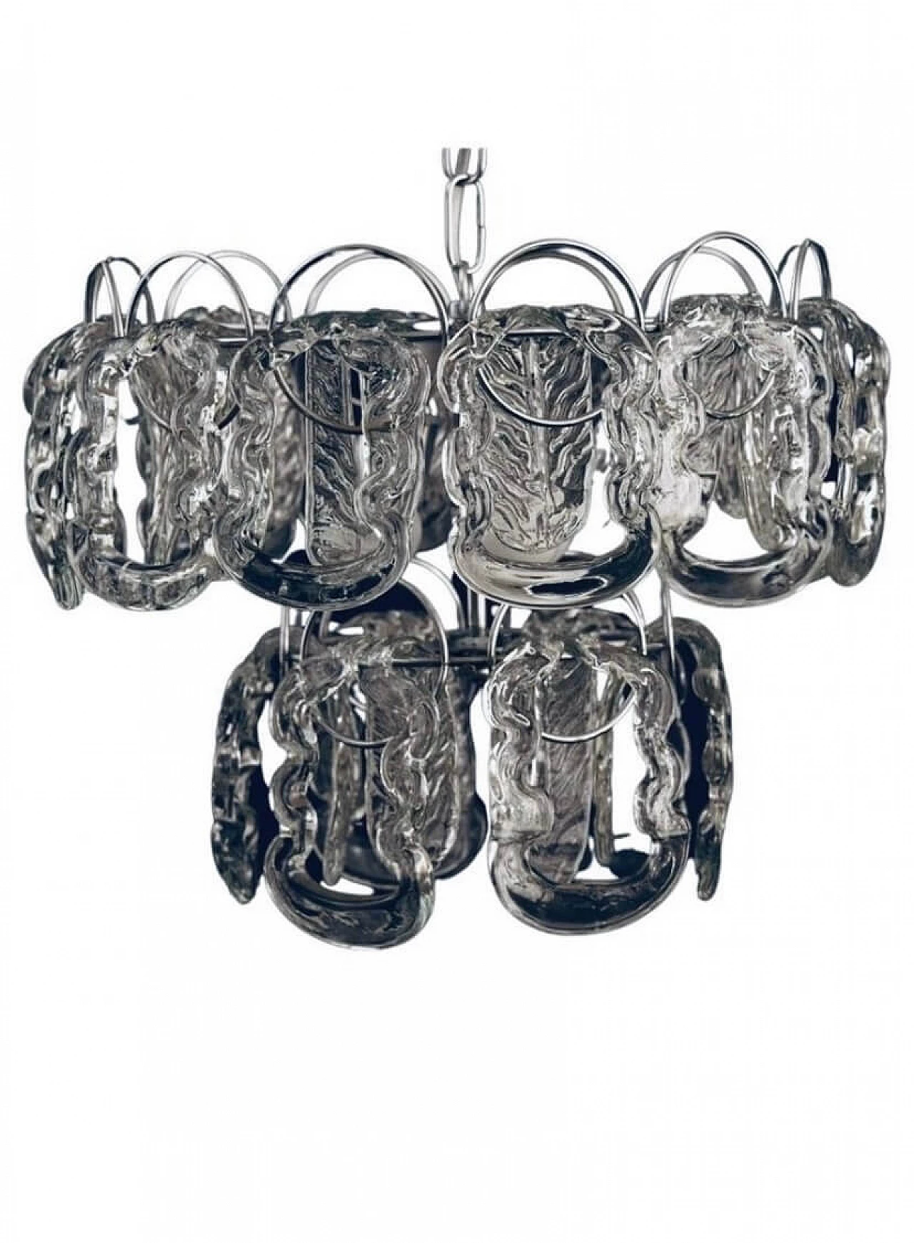 Glass Giogali chandelier by Angelo Mangiarotti for Vistosi, 1960s 1