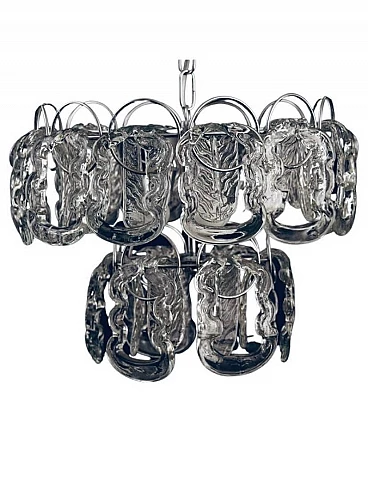 Glass Giogali chandelier by Angelo Mangiarotti for Vistosi, 1960s
