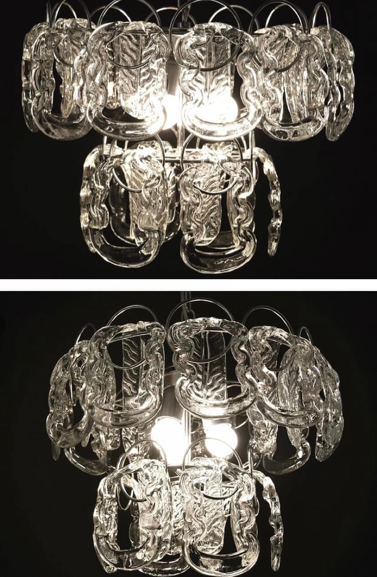 Glass Giogali chandelier by Angelo Mangiarotti for Vistosi, 1960s 5
