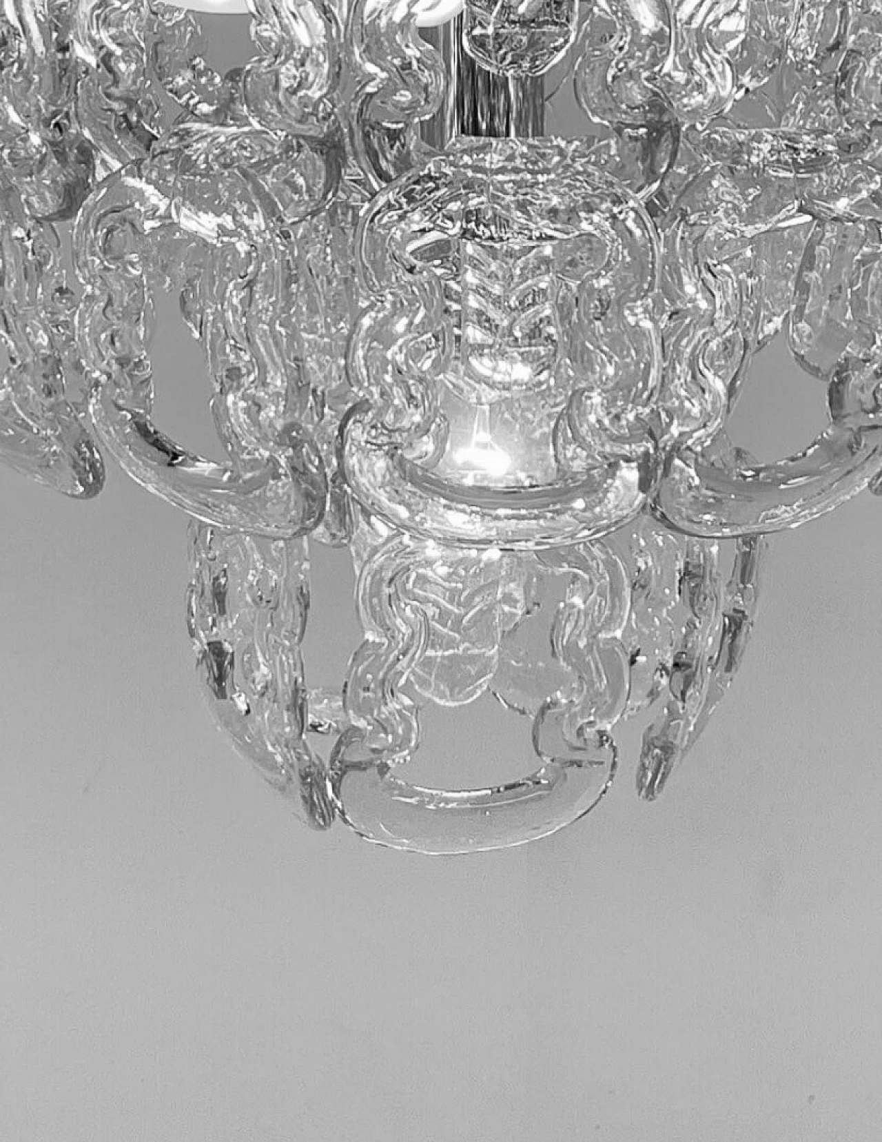 Glass Giogali chandelier by Angelo Mangiarotti for Vistosi, 1960s 8