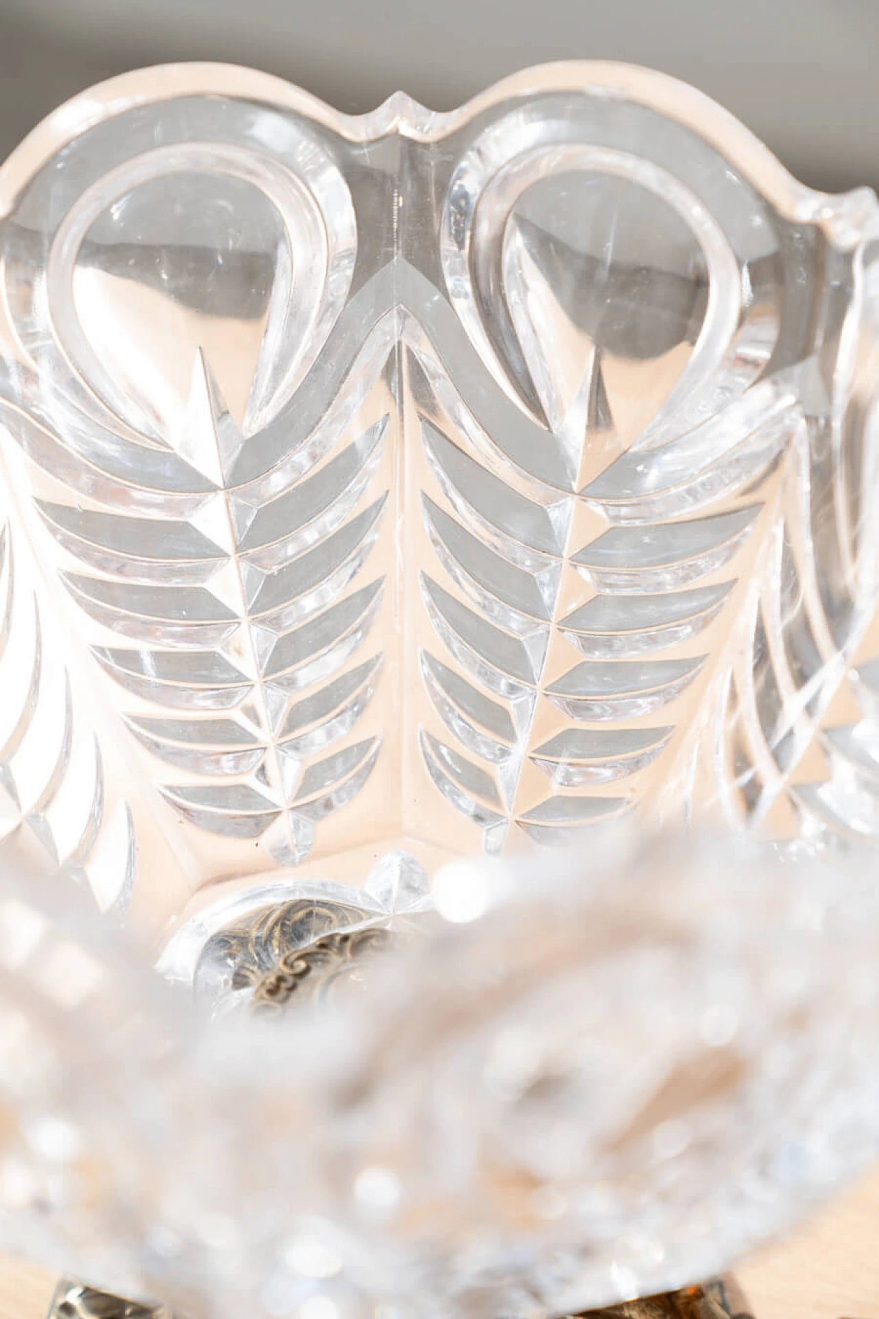 Brass and crystal centrepiece vase, 1950s 10