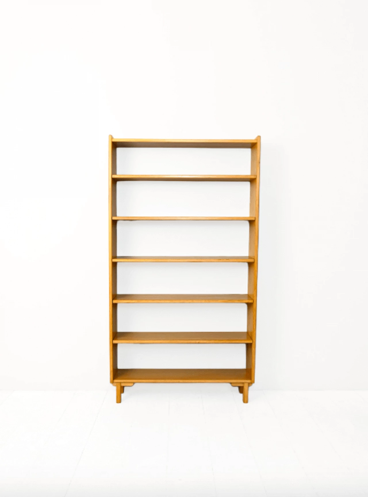 Scandinavian oak bookcase with five shelves, 1960s 10