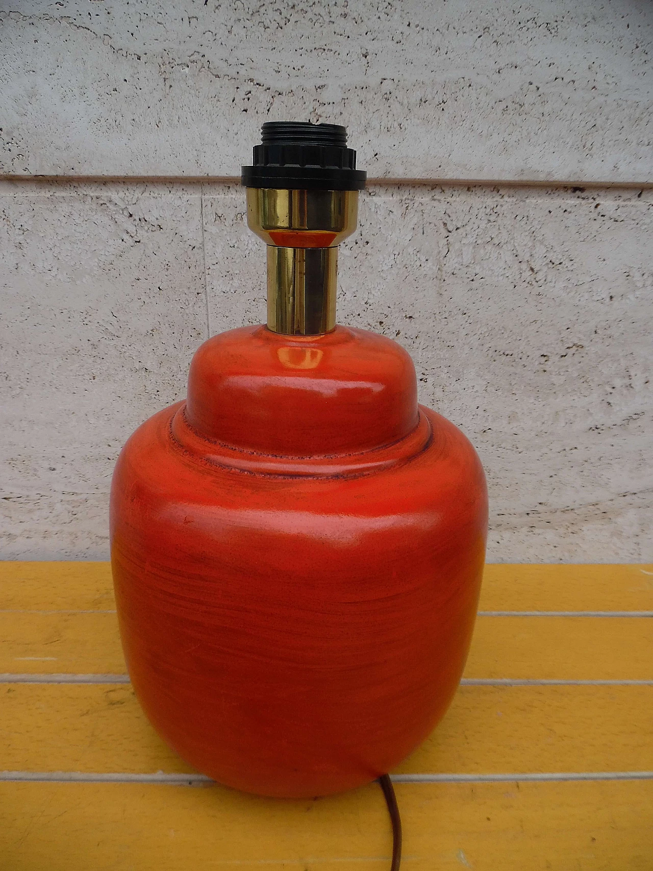 Red ceramic table lamp by Paf, 1970s 2