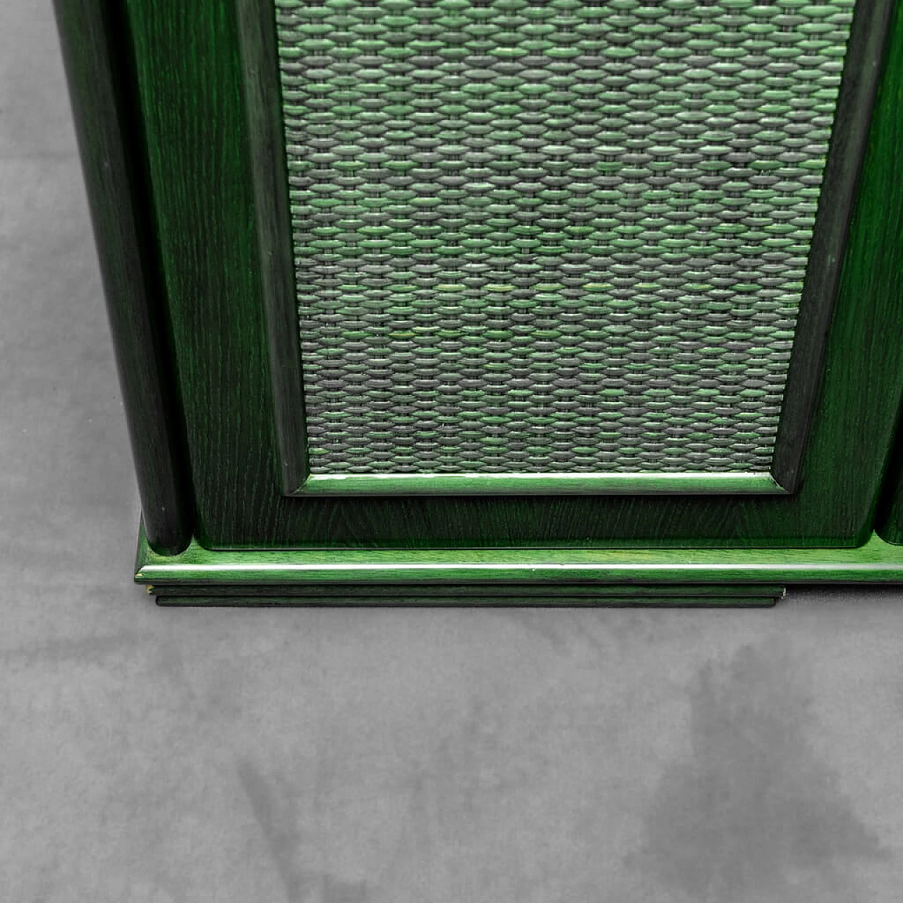 Four doors-sideboard in green wood, 1970s 5