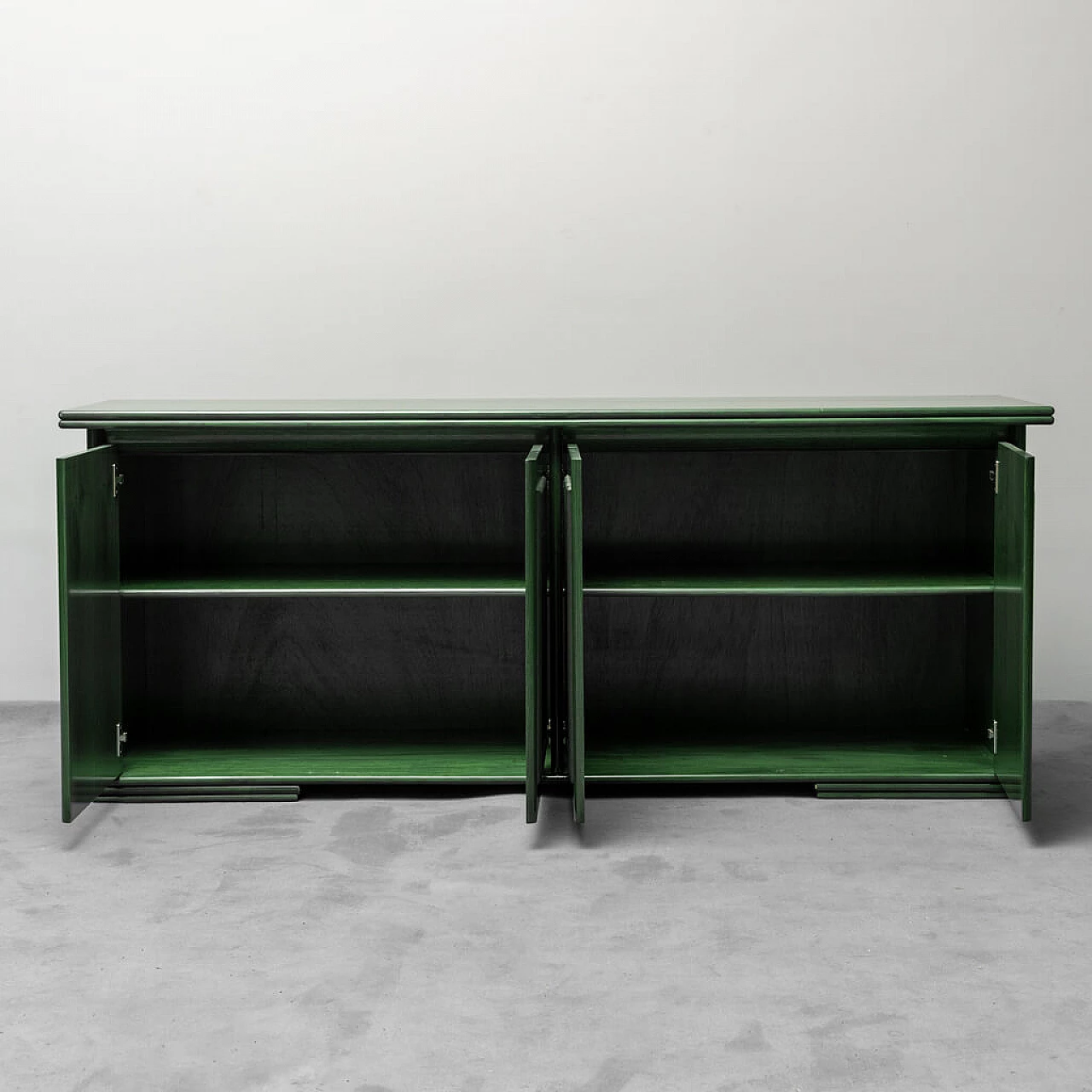 Four doors-sideboard in green wood, 1970s 6