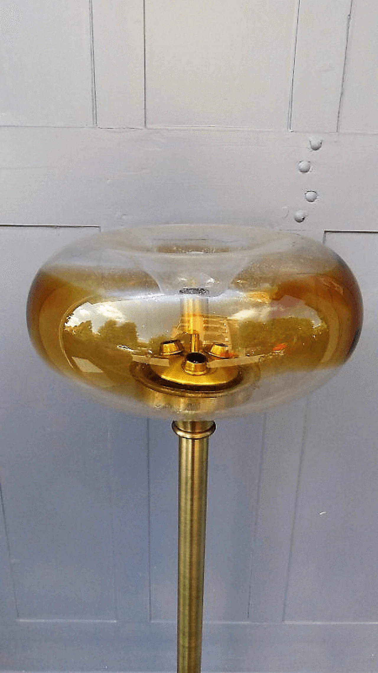 Brass and glass floor lamp by Mazzega, 1960s 2