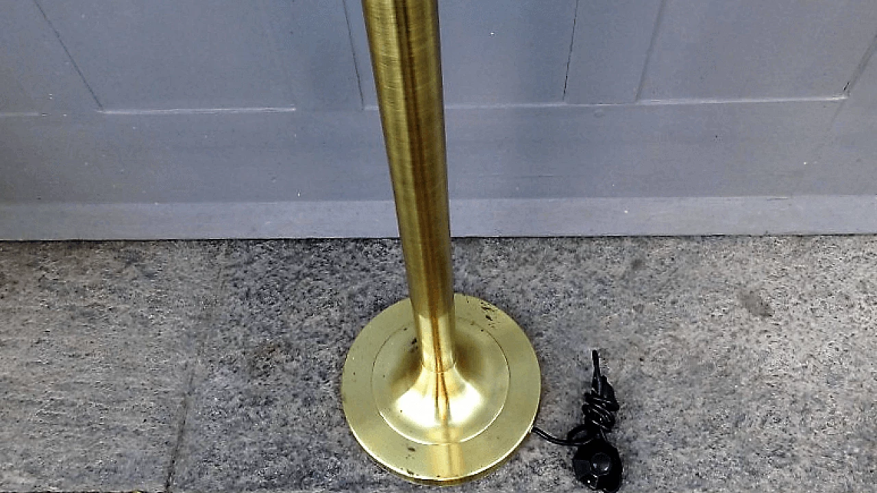 Brass and glass floor lamp by Mazzega, 1960s 3