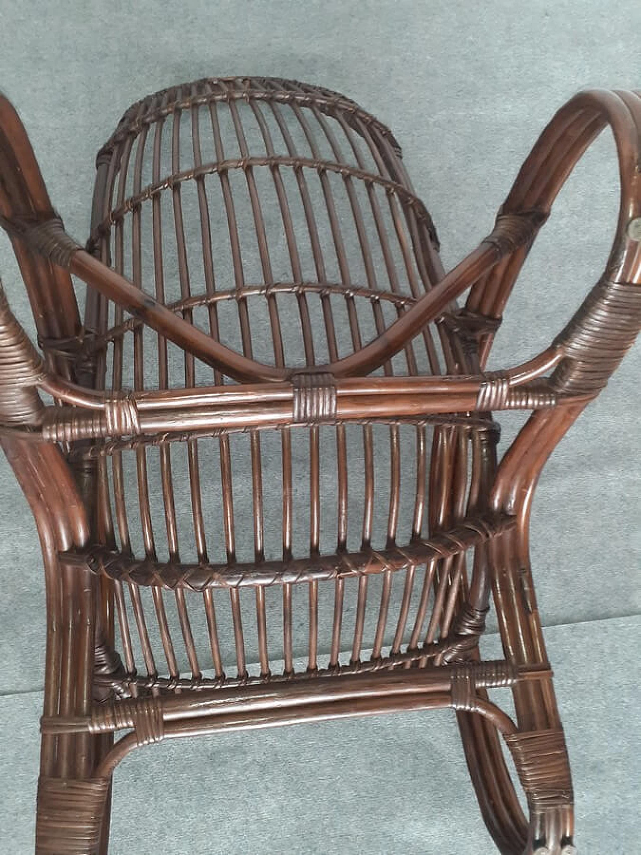 Poltrona in bambù, anni '60 2