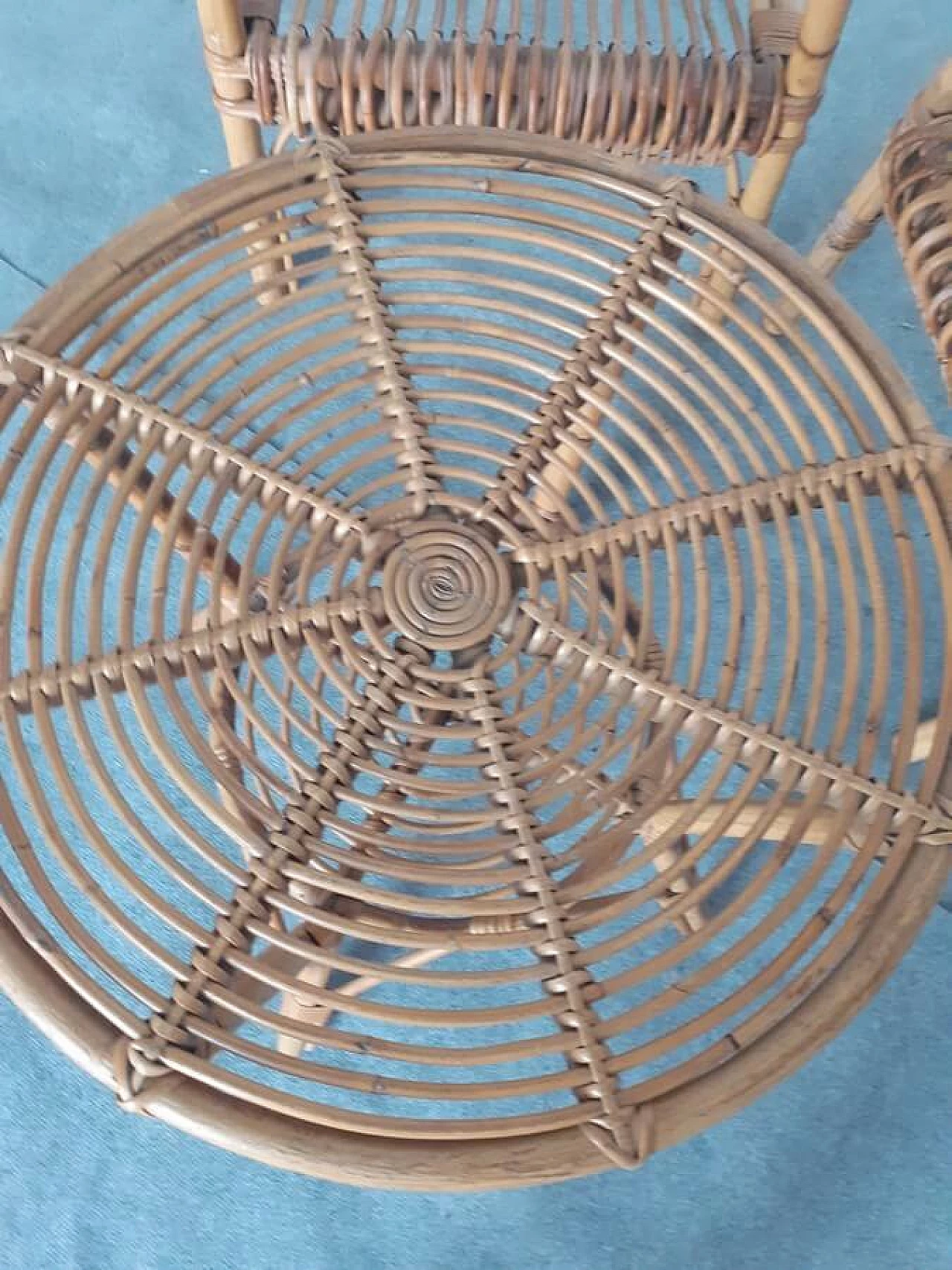 Pair of bamboo chairs and coffee table, 1960s 5