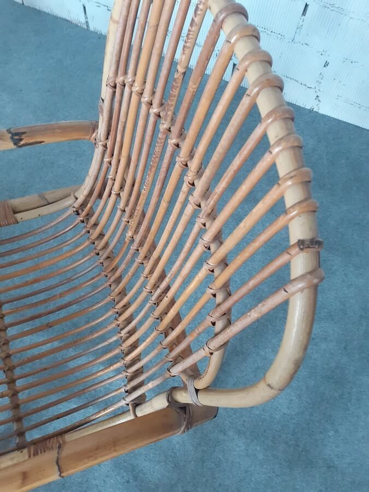 Pair of bamboo chairs and coffee table, 1960s 7