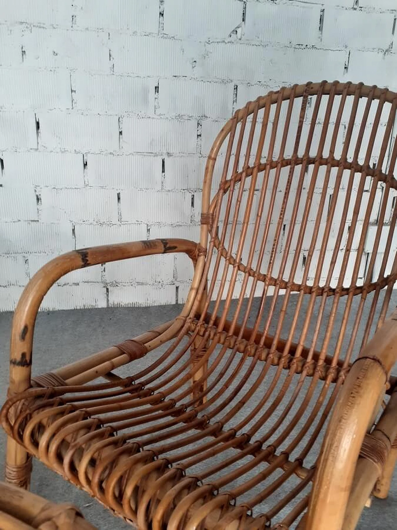 Pair of bamboo chairs and coffee table, 1960s 9