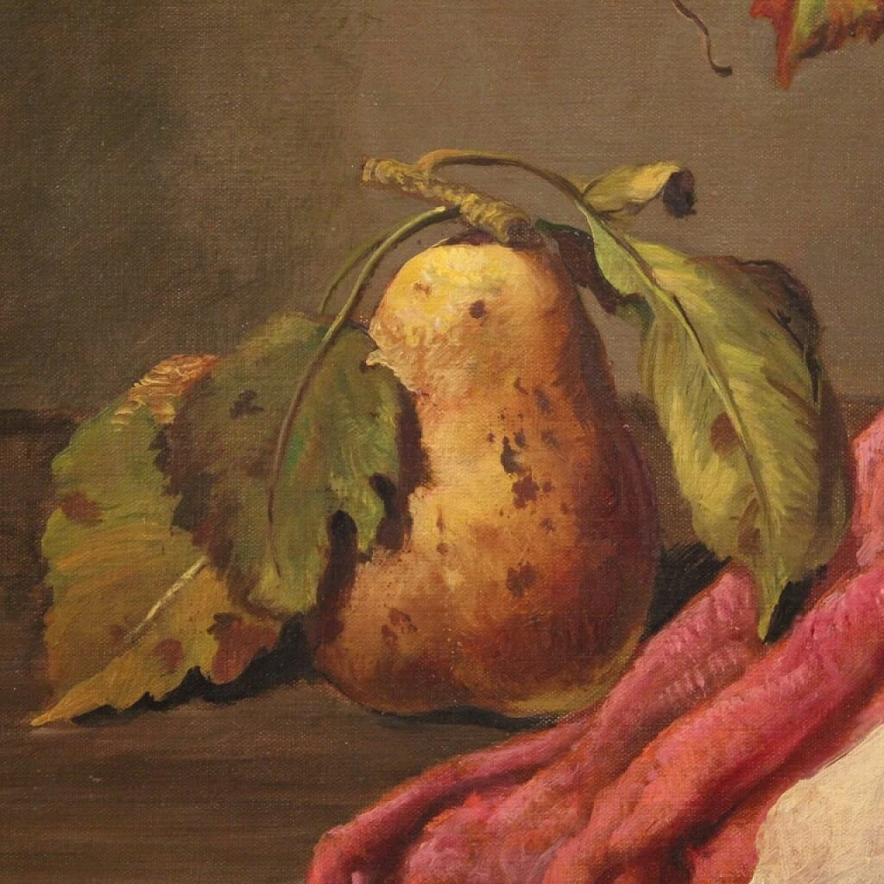 Dipinto italiano di natura morta, olio su tela, anni '40 7