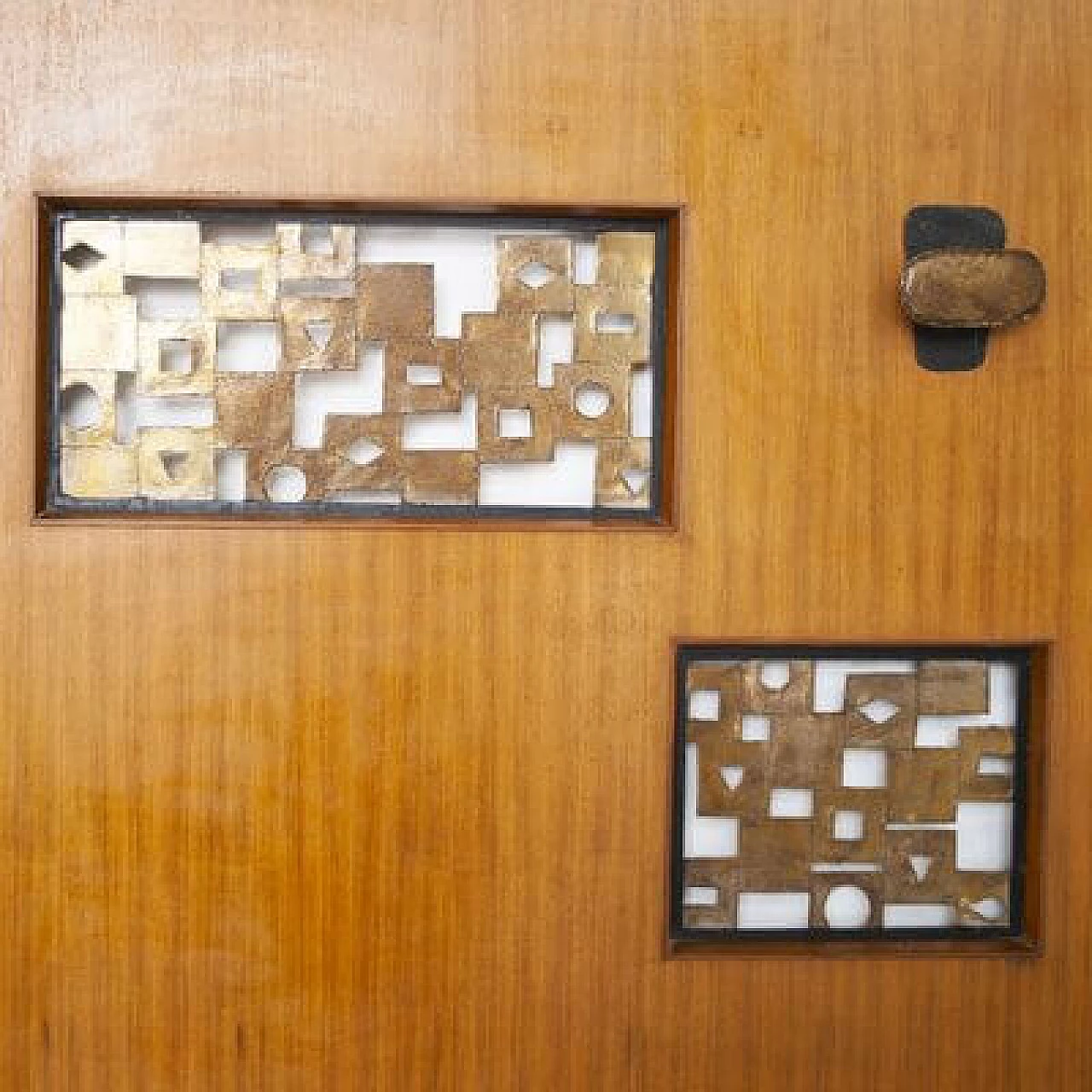 Pair of walnut and aluminium coat racks, 1960s 25