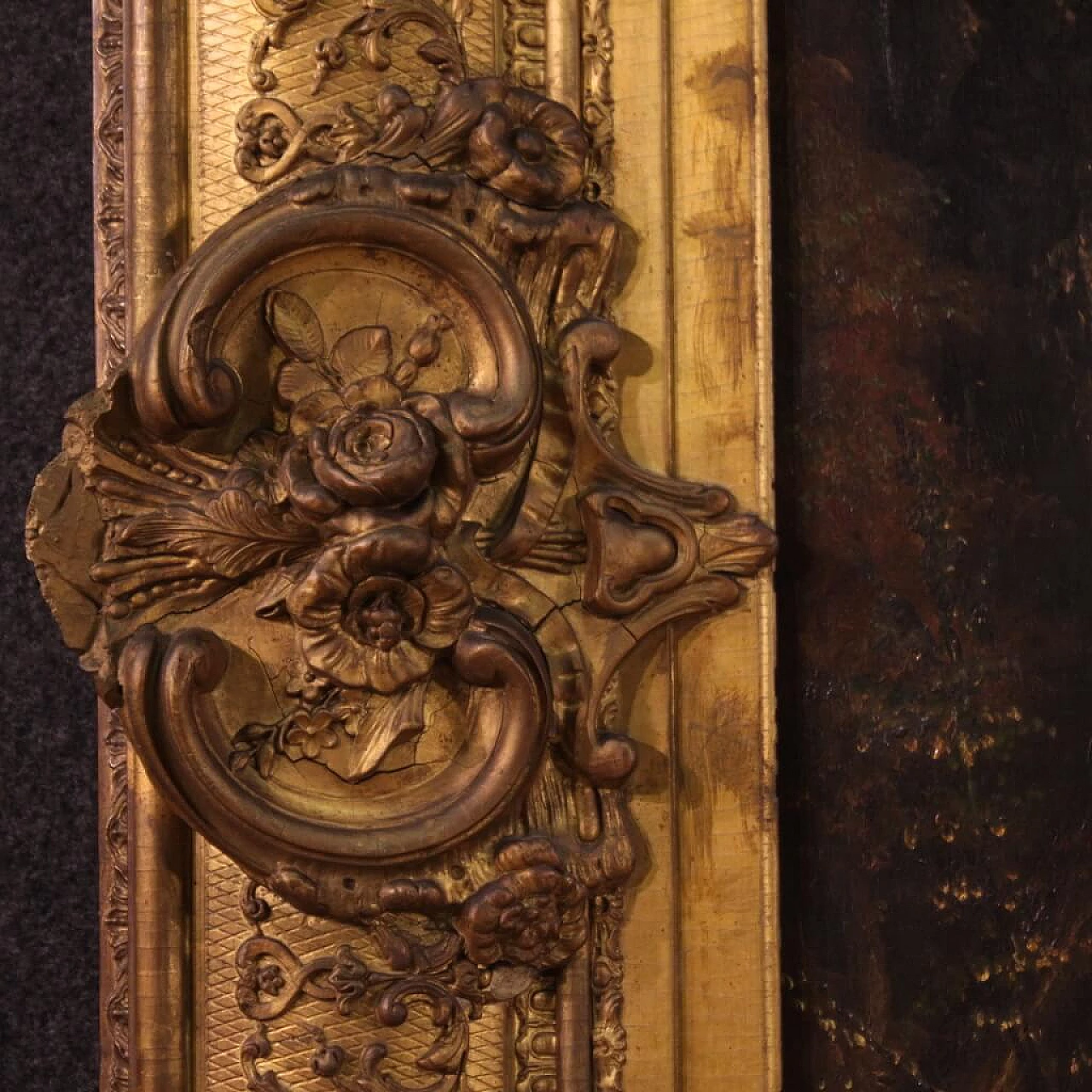 Romantic landscape, oil painting on canvas, second half of the 19th century 11