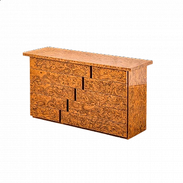 Walnut chest of drawers with ten drawers attributed to Willy Rizzo, 1970s