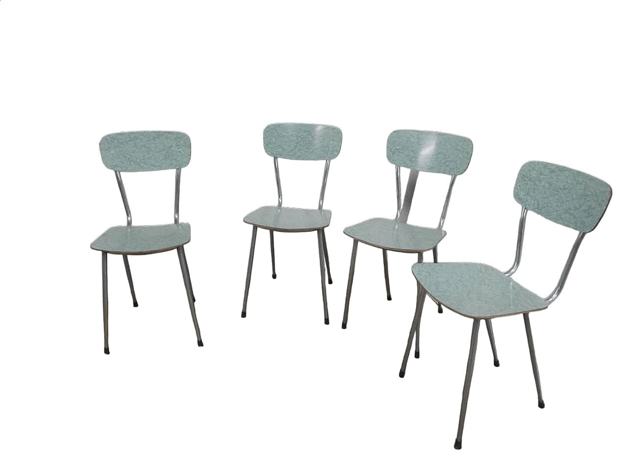 4 Formica chairs with painted metal frame, 1960s 13