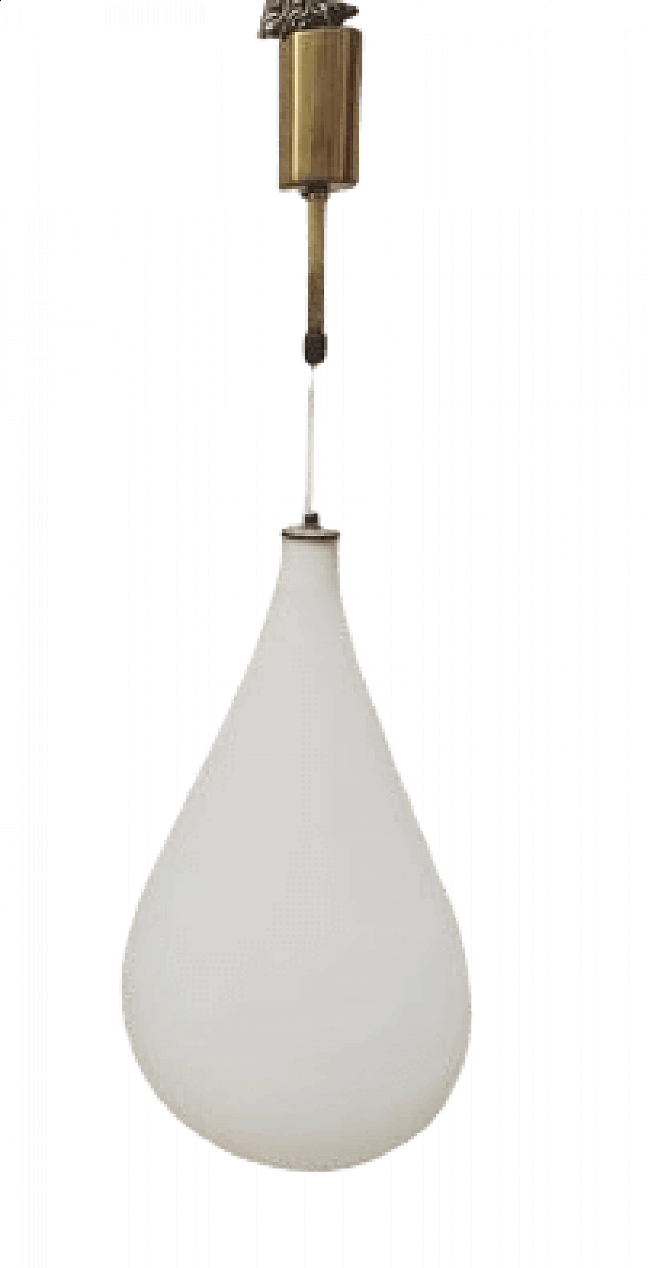 Opaline glass chandelier in the style of Max Enlarge for Fontana Arte, 1950s 8