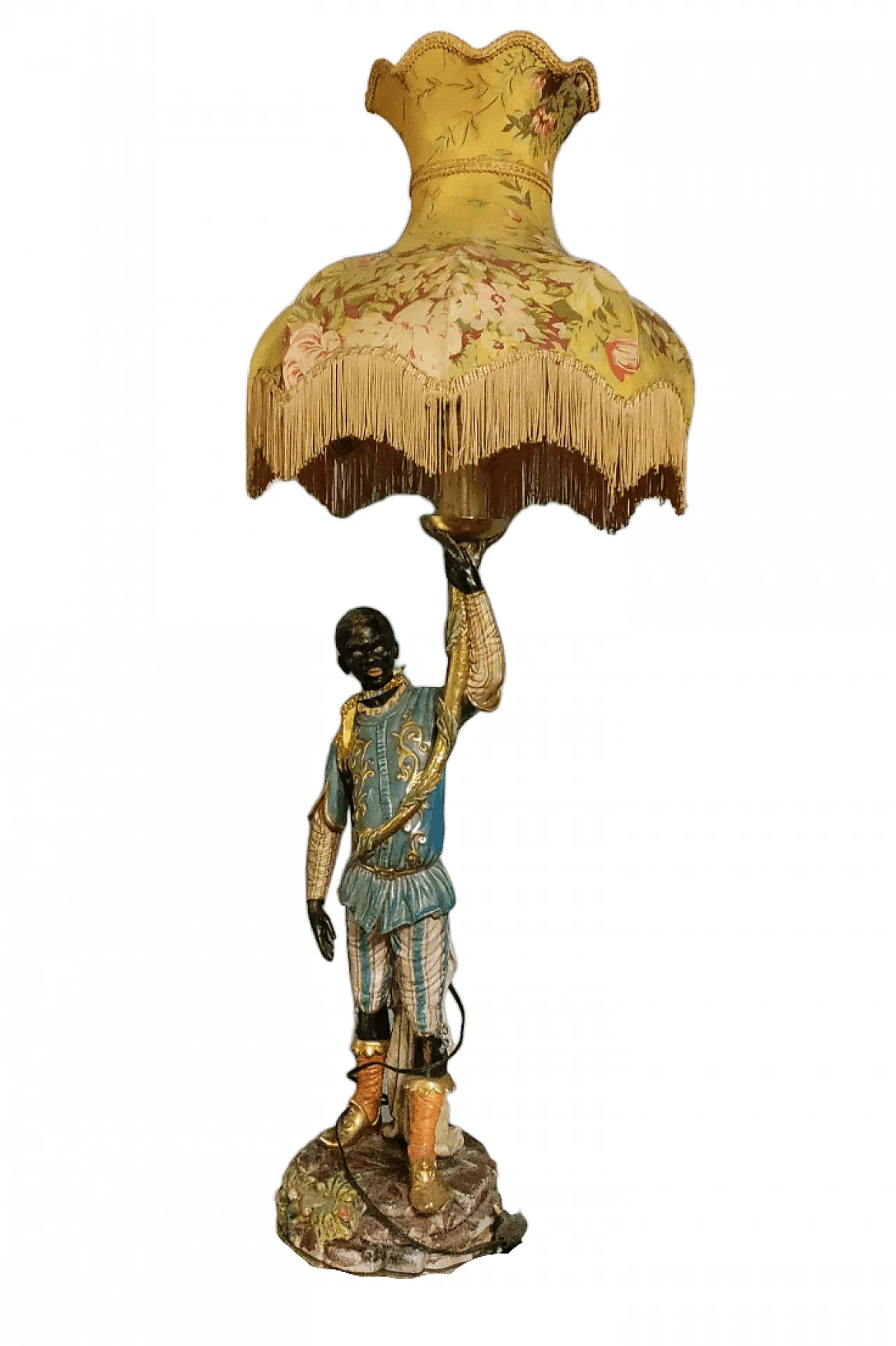 Lampada da terra con Moro Veneziano in porcellana di G. Danti, inizio '900 8