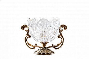 Brass and crystal centrepiece vase, 1950s