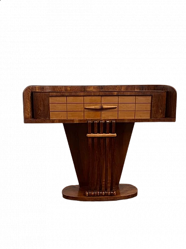Art Deco maple, walnut and rosewood console, 1930s