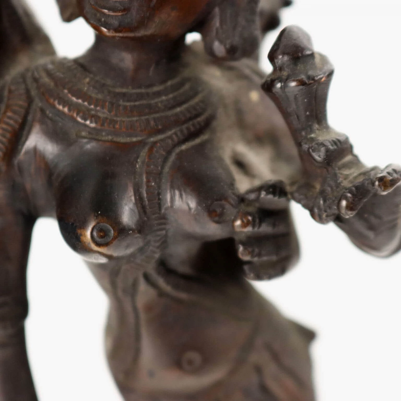 Indian Cholla style bronze sculpture of Krishna and Gopi, early 20th century 5