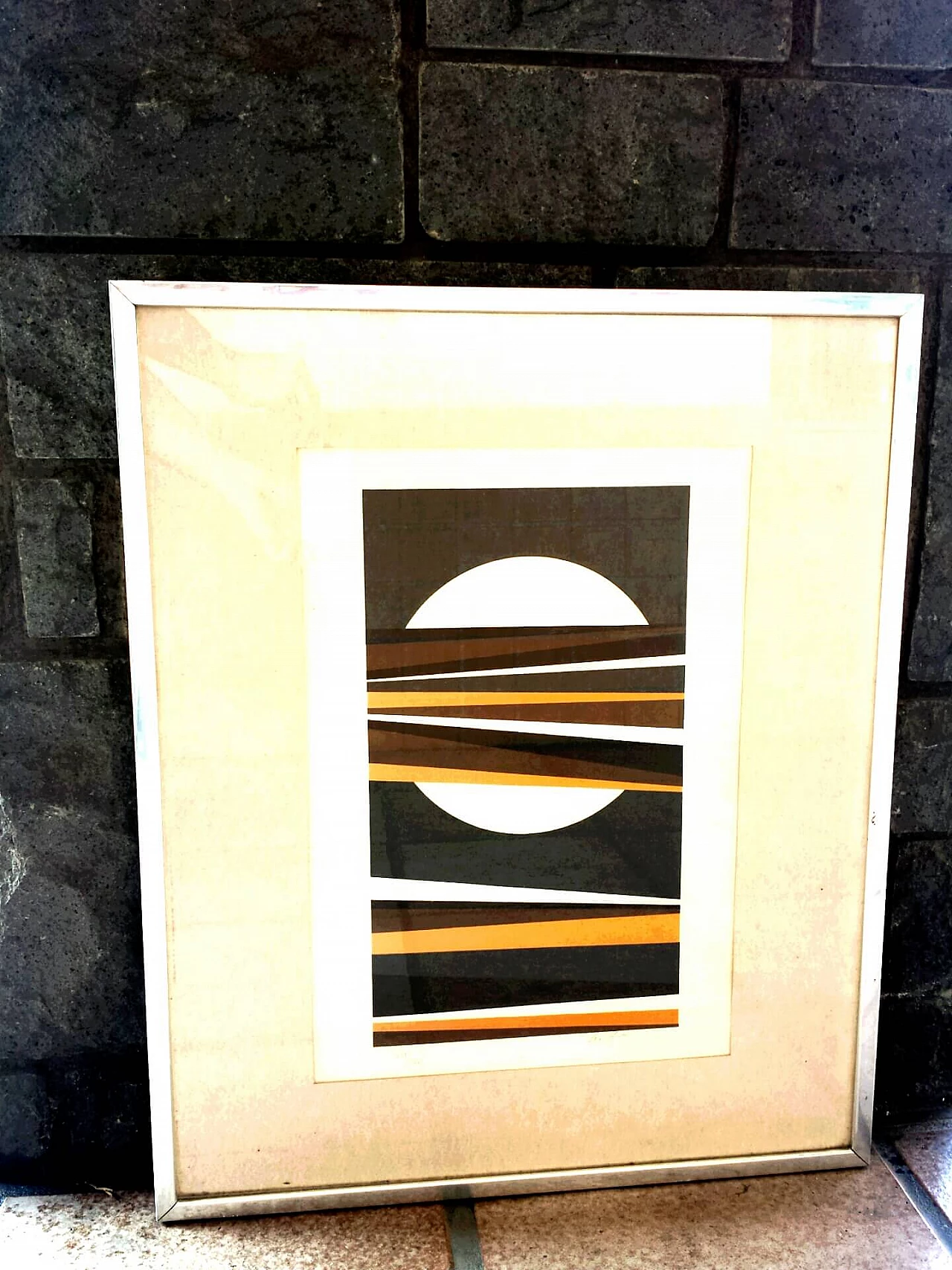 Roberto Crippa, abstract composition, color screen print, 1970s 1
