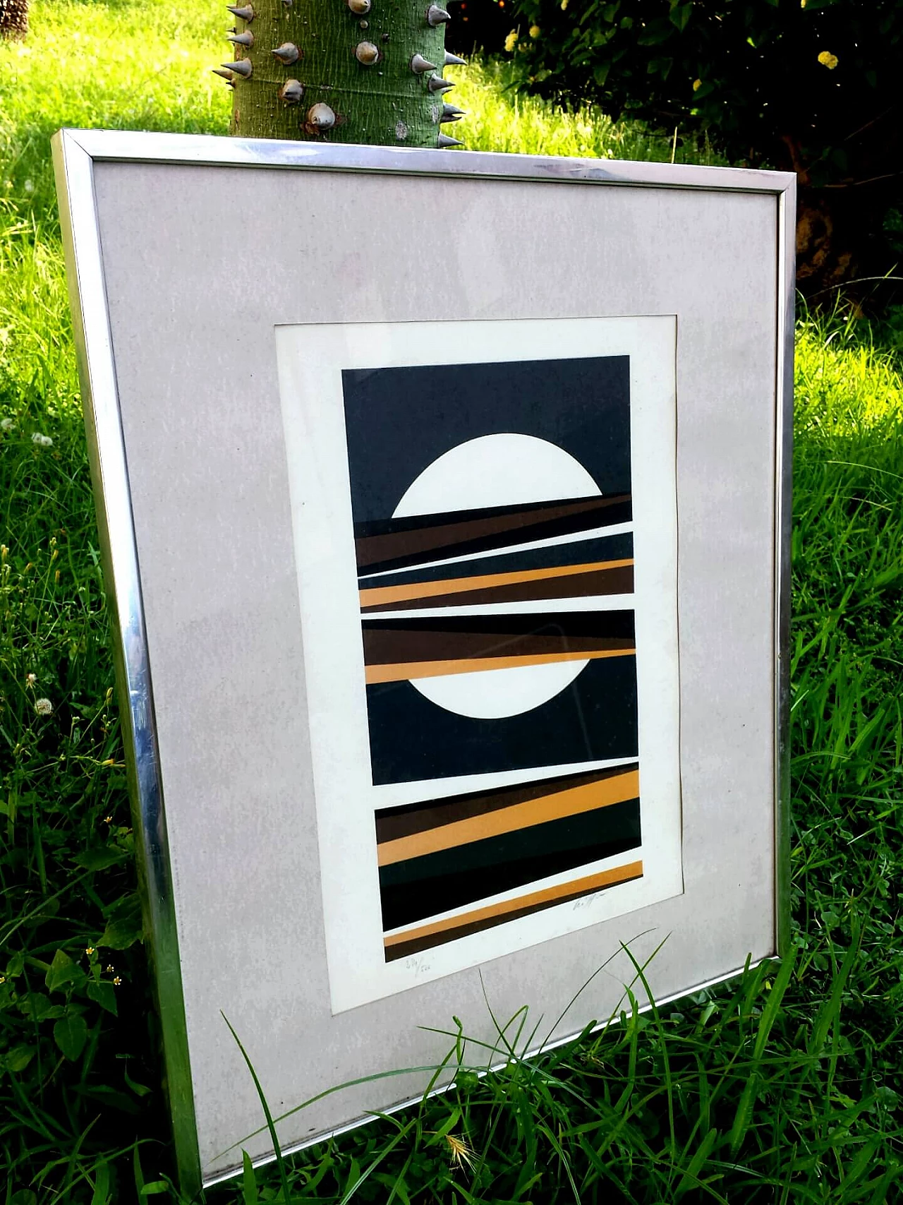 Roberto Crippa, abstract composition, color screen print, 1970s 4