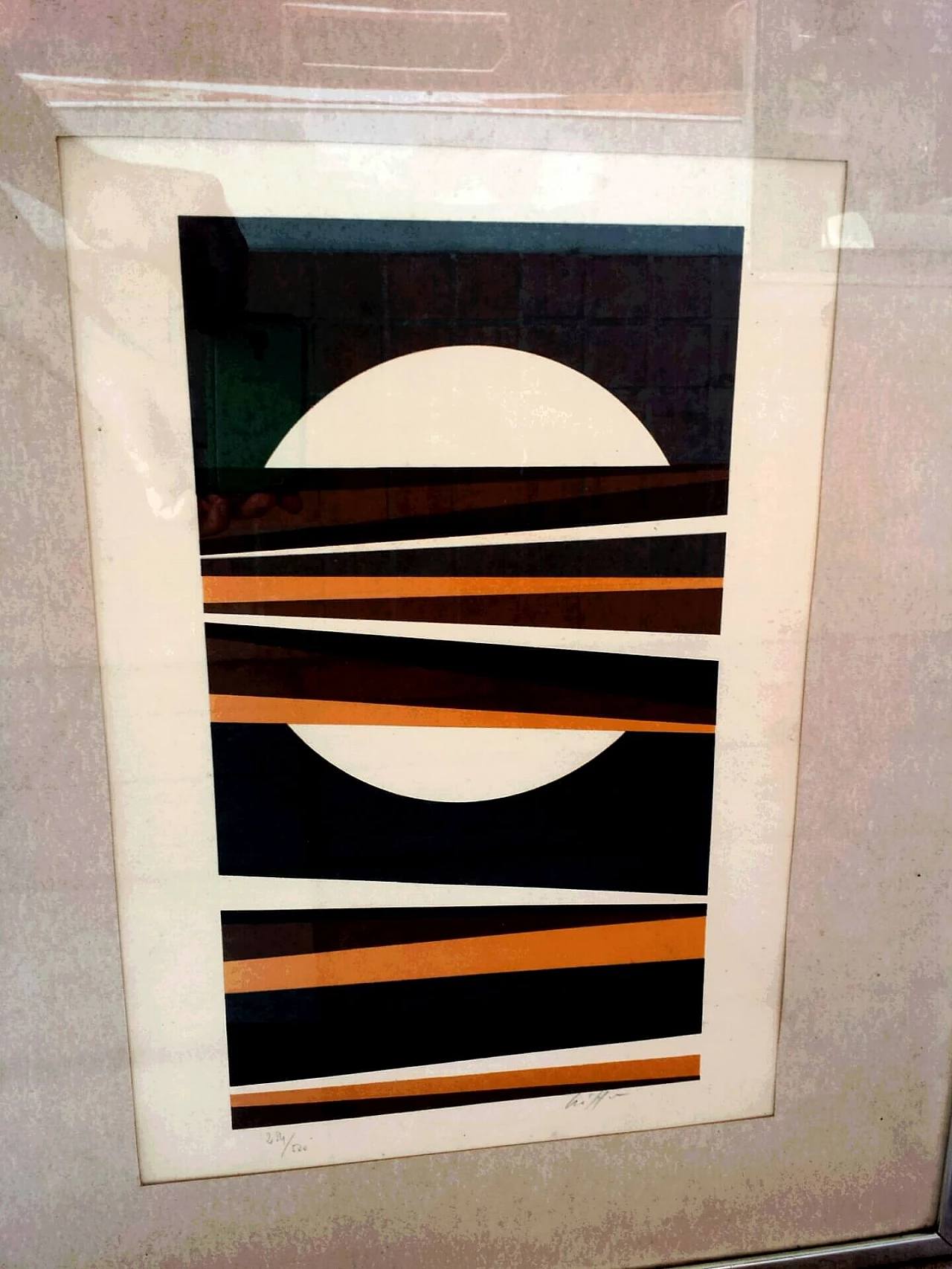 Roberto Crippa, abstract composition, color screen print, 1970s 5