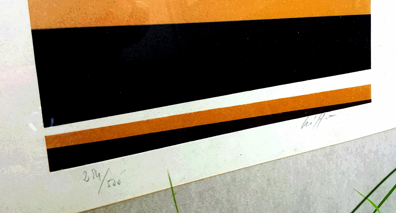 Roberto Crippa, abstract composition, color screen print, 1970s 6