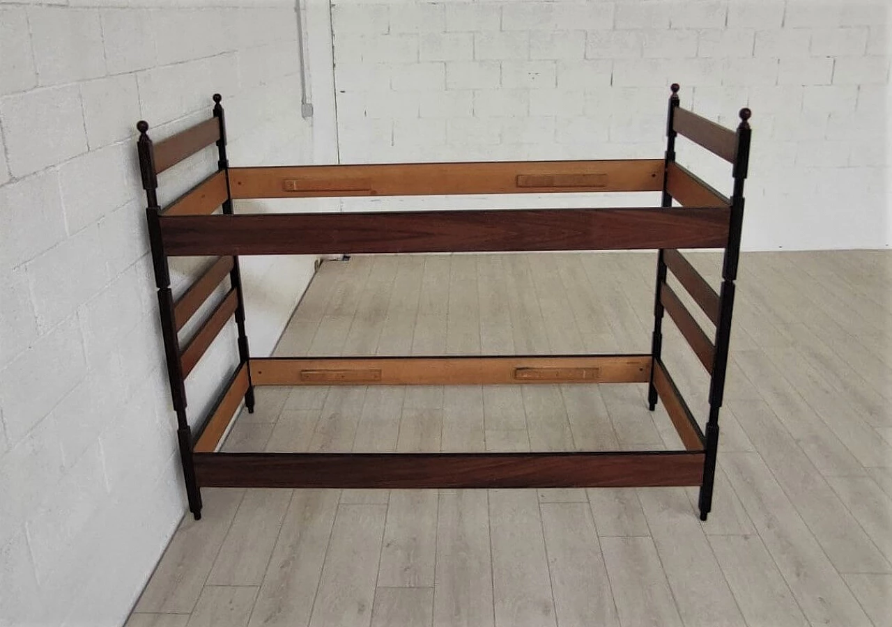 Pair of solid wood single beds convertible into bunk beds, 1960s 10