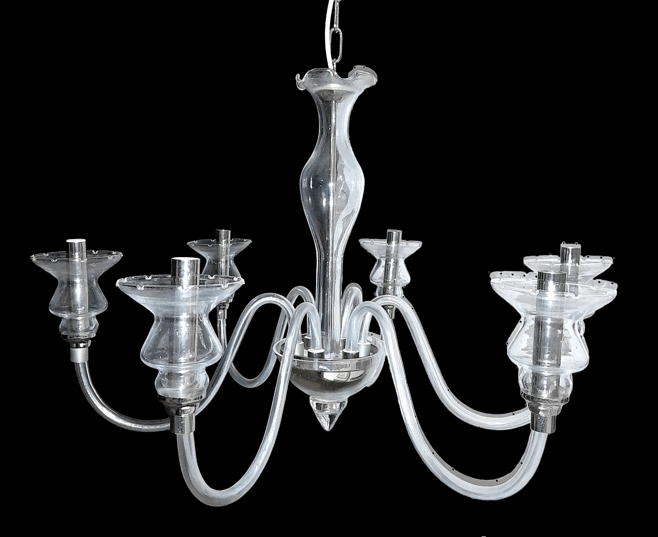Six-light Murano glass chandelier by Sylcom, 1990s 1