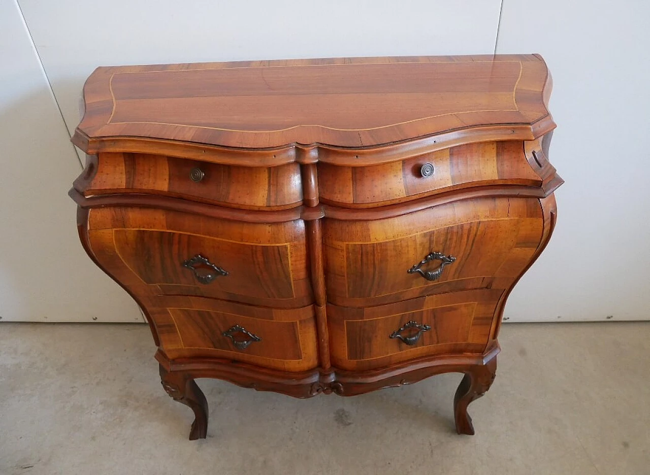 Domed walnut dresser in Venetian style, 1940s 12